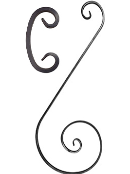 Metal scroll component for ornamental ironwork applications