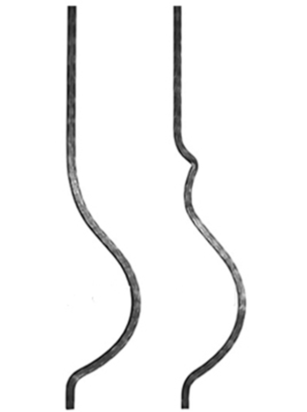 Belly pickets with curved decorative iron design