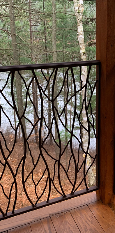 Porch balusters installed on exterior wood porch railing