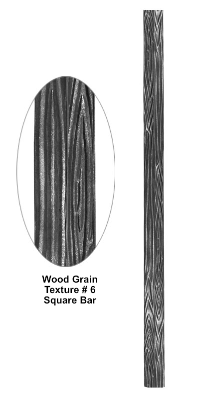 Wood grain texture square bar metal bar detail showing detailed wood grain pattern surface
